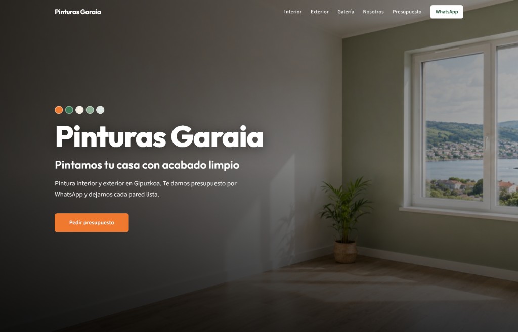 Demo de diseño web para Pinturas Garaia